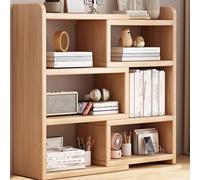 Libreria da Scrivania Estraibile, Organizzatore Tavolo Regolabile in Legno Spesso 12mm, Supporto Angolare Rotante di 90°, Stazione di Rangement for Scrivania, Casa, Dormitorio(Brown,30x17x80)