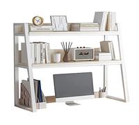 Libreria da scrivania in legno, espositore per computer per casa e ufficio, organizer da piano di lavoro