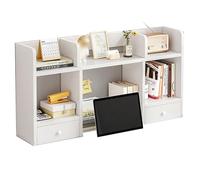 Libreria da scrivania in legno, organizer a 3 ripiani, con 5 ripiani, per ufficio, casa, dormitorio, ideale per organizzare la scrivania