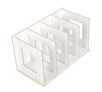 Libreria da scrivania in Legno Organizer da scrivania in Legno Organizer Multi-Slot per scaffali Scaffali per Libri, Libri ecologici Portariviste per Dvd per Ufficio Scolastico(Bianca)