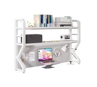 Libreria da scrivania indipendente a 3 ripiani, credenza per dormitorio con pannello forato, organizer per scrivania,mensola espositiva multiuso per riporre oggetti da banco(White,95cm)