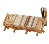 Libreria da scrivania, organizer regolabile in legno, espositore espandibile per letteratura, multifunzionale, scaffale compatto per aree di lavoro e