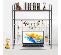 Libreria da scrivania per computer, libreria multiuso in legno, libreria da scrivania in legno, scaffale multiuso autoportante per ufficio, decorazione domestica, cucina, nero