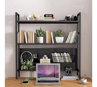 Libreria Da Scrivania per Computer, Scaffale Portaoggetti Da Banco Indipendente A 2 Livelli con Pannello Forato, Portaoggetti Da Scrivania per Ufficio, Casa, Ufficio(Black,95x98x22cm(37x39x9inch))