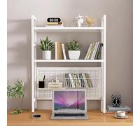 Libreria Da Scrivania per Computer, Scaffale Portaoggetti Da Banco Indipendente A 2 Livelli con Pannello Forato, Portaoggetti Da Scrivania per Ufficio, Casa, Ufficio(White,75x98x22cm(30x39x9inch))