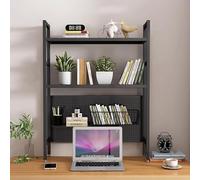 Libreria Da Scrivania per Computer, Scaffale Portaoggetti Da Banco Indipendente A 2 Livelli con Pannello Forato, Portaoggetti Da Scrivania per Ufficio, Casa, Ufficio(Black,75x98x22cm(30x39x9inch))