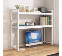 Libreria da scrivania regolabile, organizer da scrivania a 2 livelli per articoli da ufficio, libreria da appoggio per scrivania per computer, scaffale multiuso per dormitorio
