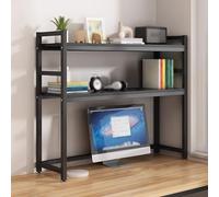 Libreria da scrivania regolabile, organizer da scrivania a 2 livelli per articoli da ufficio, libreria da appoggio per scrivania per computer, scaffale multiuso per dormitorio