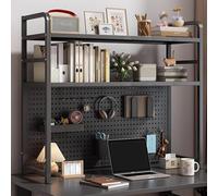 Libreria da scrivania, ripiano in metallo, organizer a 2/3 ripiani per scrivania del computer, soluzione di archiviazione in acciaio ispessito per dormitorio, ufficio o casa