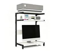 Libreria da Scrivania Salvaspazio 3 Ripiani Scomparti Aperti Mensola da Scrivania Workstation Appoggio per Monitor e Stampante per Ufficio Casa Dormitorio(Burst,70x38x90cm)