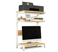 Libreria da Scrivania Salvaspazio 3 Ripiani Scomparti Aperti Mensola da Scrivania Workstation Appoggio per Monitor e Stampante per Ufficio Casa Dormitorio(Natural,50x28x75cm)