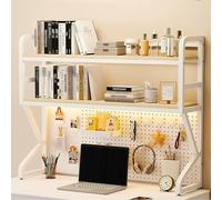 Libreria da scrivania, scaffale espandibile in legno per scrivania, casa e dormitorio, migliora l'efficienza dello spazio di lavoro
