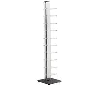 Libreria da terra in metacrilato 10 ripiani ZIA ADELE 35x25xh154 cm base e asta centrale colore nero trasparente