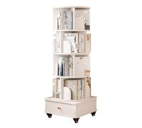 Libreria Da Terra, Scaffale Portaoggetti Multistrato, Rotazione A 360° Con Ruote Universali, Adatta For Soggiorni E Studi(Color1,4-layer)