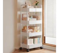 Libreria Da Terra, Semplice Scaffale Metallo Garage Portaoggetti, Organizer, Multistrato E Resistente Per Sotto I Tavoli, Mobiletto Parete Per Soggiorno(White,36 * 23 * 96cm)