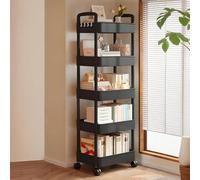 Libreria Da Terra, Semplice Scaffale Metallo Garage Portaoggetti, Organizer, Multistrato E Resistente Per Sotto I Tavoli, Mobiletto Parete Per Soggiorno(Black,36 * 23 * 118cm)
