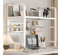 Libreria da ufficio in metallo a 3 livelli, scaffale da scrivania per la casa, elegante espositore per libri, bancone efficiente, per libri e forniture per ufficio