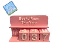 Libreria Decor Book Read This Year Counter,Book Tracker per la registrazione del numero di libri letti,Personalizzato Desktop Decorazione Libri Read Tracker (B)