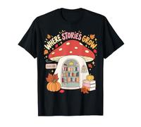 Libreria dei Funghi Dove crescono Le storie Autunno Lettura Maglietta