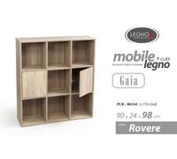 Libreria Design CUBO BASSA Scaffale Ripiani Archiviazione LEGNO 9 CUBI 9024H98