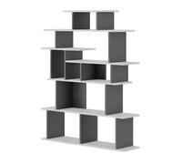 Libreria Design in Legno 120x29x149 cm Bianca e Antracite per Interni