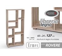 Libreria Design Moderna Scaffale 7 Ripiani ROVERE Casa Ufficio 1276024 cm
