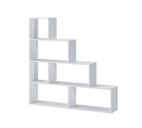 Libreria Design Zig Zag Scaffale Mensola Moderna 6 Vani A Giorni E Ripiani Mobile per Libri per Soggiorno Salotto Camera Studio 143 x 144.9 x 27.9 Cm Bianco