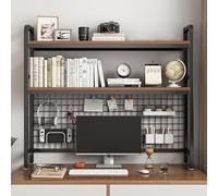Libreria desktop a 2 livelli con organizer a griglia per dormitorio e ufficio