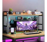 Libreria Desktop A 2 Livelli, Scaffale Da Scrivania, Organizzatore Di Pareti Di Pegboard, Scaffale Di Visualizzazione Del Rack Di Archiviazione Indipendente Multifunzion(Size:115cm/45in,Color:Sfondo)