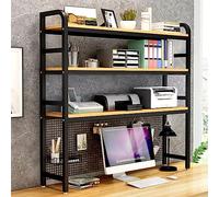 Libreria desktop Scaffale per organizer da scaffale regolabile per scrivania - Scaffale per libreria da appoggio, scaffale per scrivania a 3 livelli, libreria da tavolo interamente in metallo per scri
