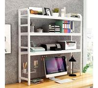 Libreria desktop Scaffale per organizer da scaffale regolabile per scrivania - Scaffale per libreria da appoggio, scaffale per scrivania a 3 livelli, libreria da tavolo interamente in metallo per scri