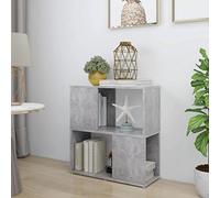 Libreria di design aperto, da ufficio, da scrivania, da appoggiare, moderna, per soggiorno, camera da letto, ufficio, in truciolato, 60 x 24 x 63 cm, colore: grigio cemento