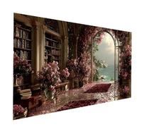Libreria Diamond Painting Kit Completo, Diamond Painting Petalo, Diamante Dipingere con i Numeri Adulti 35x70 CM, Kit Punto Croce Diamantini Crystal Art Pittura Con Numeri, Decorazioni Casa JXL-9602