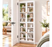 Libreria dietro la porta, armadio sottile con ante in acrilico trasparente | Libreria stretta con ripiani regolabili per camera da letto, bagno, cucina (profondità: 13 cm / 5.12in