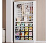 Libreria dietro la porta, libreria alta e stretta con bordo perforato e ganci, organizer multiuso per libri
