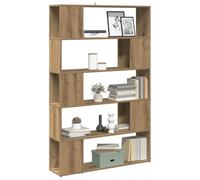 Libreria Divider Shelf in Artigianale Oak 100x24x155 cm, 5-Tier Bookcase with Spacious Storage, Modern Room Partition for Living Room Bedroom Office, Sturdy Chipboard Furniture for Home Decor
