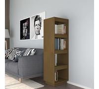 Libreria divisoria divisoria marrone miele 40 x 35 x 135 cm, scaffale in legno massello di pino massiccio, versatile per soggiorno, robusta mensola in legno per libri e decorazioni