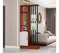 Libreria divisoria in legno di teak, schermo indipendente per la privacy con ripiani, armadio salvaspazio da parete, espositore moderno (120 x 30 x 205 cm)