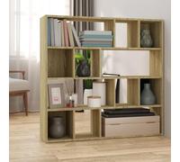 Libreria divisoria in rovere Sonoma, 105 x 24 x 102 cm, divisorio indipendente, pieghevole, per camera da letto, ufficio, soggiorno, con protezione dagli sguardi indiscreti e isolamento acustico