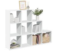 Libreria Divisorio 3 Ripiani Bianca 137.5x29x103.5cm Truciolato, Scaffale Cubi Modulare 9 Scomparti, Divisorio per Soggiorno Camera Studio, Design Moderno, Facile Pulizia, Capienza 100kg