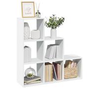 Libreria Divisorio 3 Ripiani Bianca 99x29x99 cm in Truciolato, Scaffale Cubico Moderno per Soggiorno e Ufficio, 6 Scomparti Organizzabili, Design Stabile e Multifunzionale, Facile da Pulire