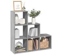 Libreria Divisorio 3 Ripiani Grigio Sonoma 99x29x99cm, Scaffale Cubico Moderno con 6 Scomparti, Divisorio per Soggiorno Camera da Letto, Truciolato Resistente, Facile da Pulire e Montare