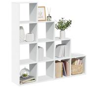 Libreria Divisorio 4 Ripiani Bianca 131. 5x29x131. 5cm Truciolato - Scaffale Cubi Organizzatore per Libri e Decorazioni Divisorio Modulare per Soggiorno, Camera da Letto 10 - Design Moderno