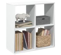 Libreria Divisorio Bianca 69.5x29x69.5 cm in Truciolato, Modern Bookshelf with 4 Cubby Storage, Versatile Room Divider for Living Room, Bedroom, Office, Durable Particle Board Shelf, Easy to Clean
