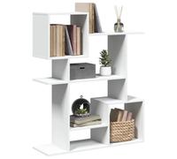 Libreria Divisorio Bianca 92x29x112 cm in Truciolato - Geometric Design Bookcase with 5 Shelves, Room Divider, Sturdy Particle Board, for Living Room, Bedroom, Office, White Storage Shelf