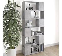 Libreria/Divisorio Grigio Cemento 80x24x186 cm in Truciolato Libreria Verticale A Colonna Da Terra Libreria Bassa Porta Libri Libreria Da Parete Sospesa per Camera Da Letto Ingresso Soggiorno Studio