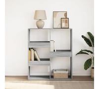 Libreria Divisorio Grigio Sonoma 100x33x115 cm - Modern Bookcase Room Divider with 4 Shelves, Sturdy Storage Unit for Living Room, Bedroom, Office - Space Saving Design, Assembly, Durable Material