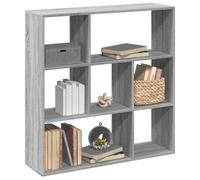 Libreria Divisorio Grigio Sonoma 102x29x103.5 cm in Truciolato - Modern Bookcase Room Divider with 7 Cubby Storage Shelves for Living Room, Bedroom, Office - Durable Particle Board Furniture