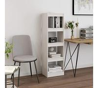 Libreria Divisorio in Legno Massello di Pino Bianco 40x30x135.5 cm, Elegante Scaffale a Parete con Ripiani, Ideale per Soggiorno o Ufficio, Design Moderno e Funzionale