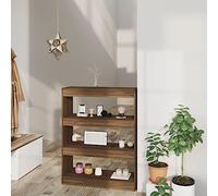 Libreria divisorio, materiale in legno effetto rovere marrone, 80 x 30 x 103 cm, robusto libro Shelf per soggiorno, ufficio, corridoio, scaffale versatile, facile da montare